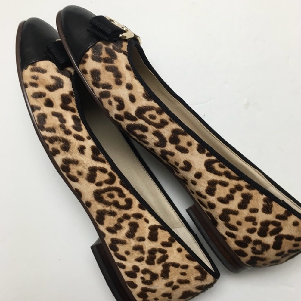 Sam Edelman Leopard Print Flats with Black Cap Toe